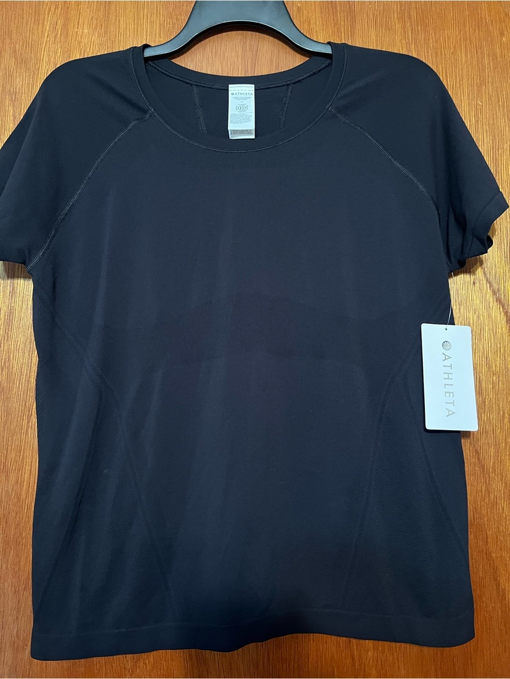 Athleta Black Short-Sleeve Crewneck Performance Tee